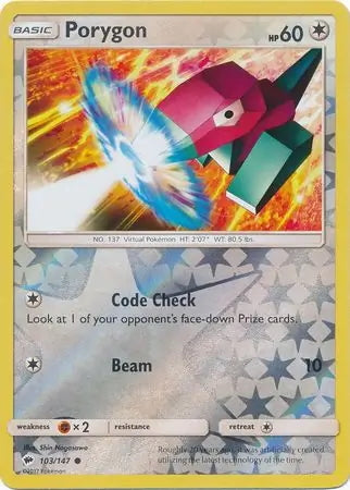 Burning Shadows Porygon #103/147 reverse holo